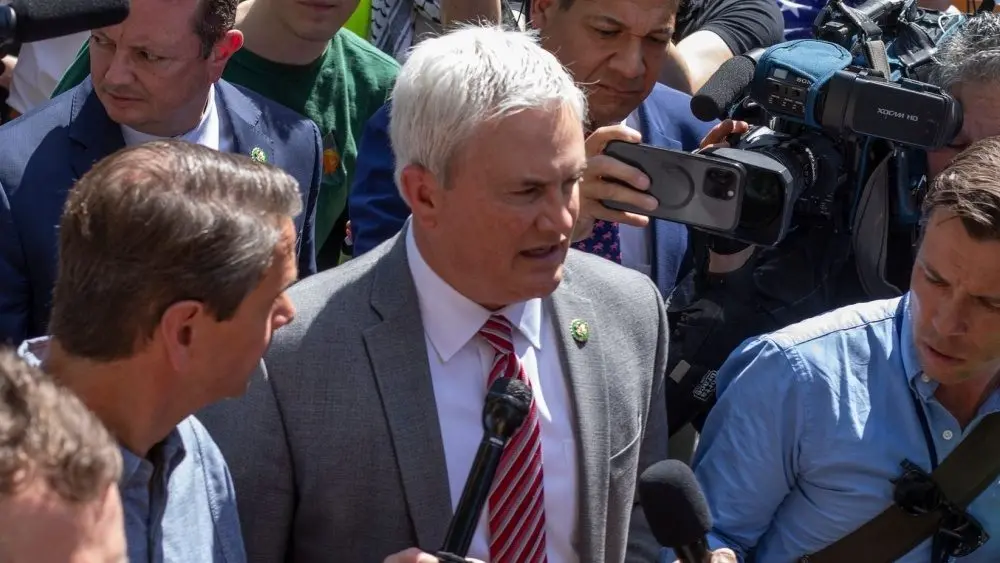 Republican member of the House of Representatives James Comer visited the tent camp on the George Washington University GWU^ DC^ USA - May 1st^ 2024 -