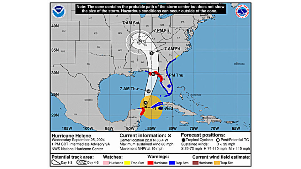 NWS Paducah Tracking Impacts From Hurricane Helene For Local Region | WMIX