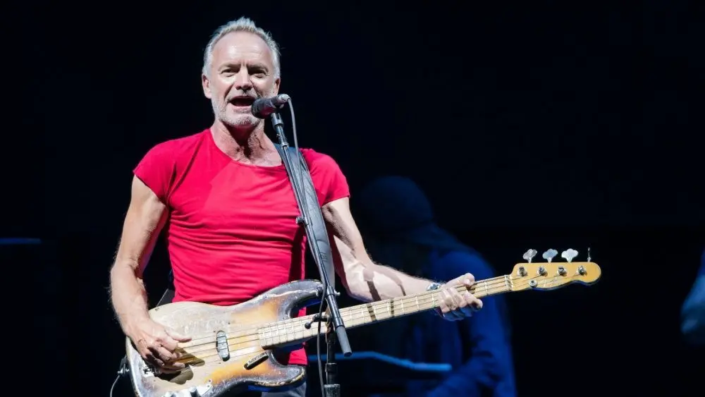 STING performs on the stage of the Lucca summer festival in Piazza Napoleone in Lucca LUCCA^ ITALY - JULY 29^ 2019
