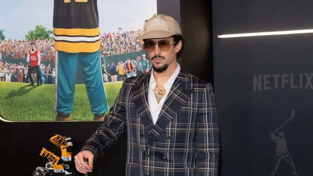 Bad Bunny attends Netflix's 'Happy Gilmore 2' premiere at Jazz at Lincoln Center^ New York^ NY^ July 21^ 2025.