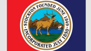 Stockton California flag vector illustration