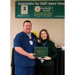 Jason Bernard, FNP-C, a Medical Surgical Registered Nurse at Deaconess Illinois Crossroads, has been honored with The DAISY Award® for Extraordinary Nurses, a prestigious international recognition program celebrating the exceptional and compassionate care nurses provide every day. (Photo credit: Deaconess Illinois Crossroads)