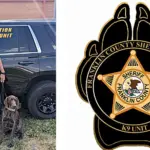 Lt. Jared Anthis with K9 Vader (Photo credit: Franklin County Sheriff's Office app)