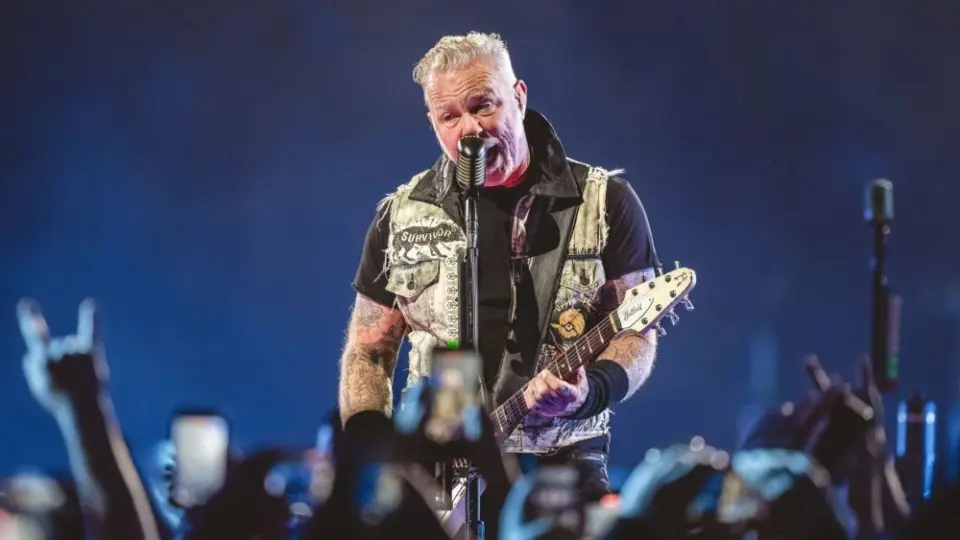 James Hetfield of Metallica performs on stage at Lincoln Financial Field during the M72 World Tour. Philadelphia^ PA USA - May 25^ 2025