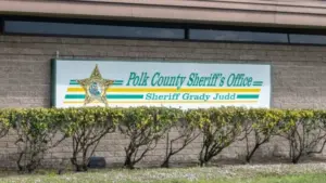 Polk County Florida Sheriff's office sign on side of building Lake Wales^ FL^ USA^ 3-4-24