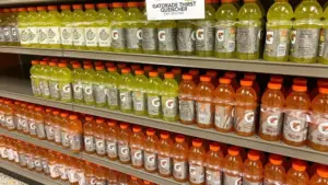 A display of Gatorade sports drinks at a Publix Grocery Store. Orlando^ FL USA - May 19^ 2021