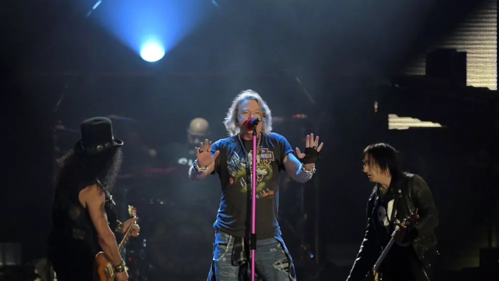 Singer Axl Rose at Guns N 'Roses show at Rock in Rio 2017 in the city of Rio de Janeiro^ Brazil.