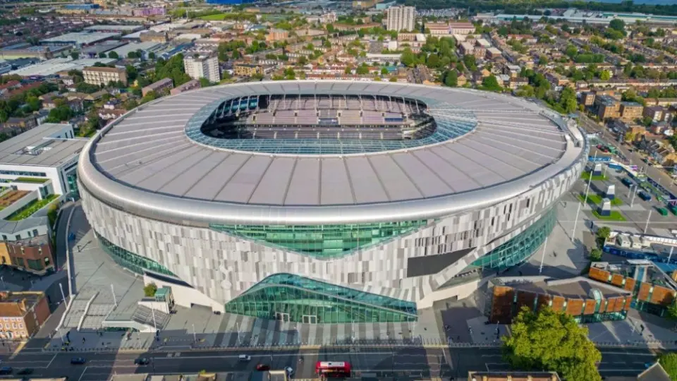 Aerial image of Tottenham Hotspur Stadium. London. United Kingdom. 08.15.2023