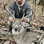 Scott Spray: This was my first crossbow deer, as a torn rotator cuff prevents me from pulling back my bow. He was following behind 8 does, grunting at every step he took!