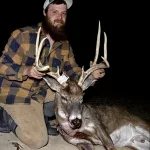 Eddie Dodson: Shot this buck on my private property, watched him chase a doe into the field bout 400 yrds out, so I decided to sneak up on them and got within 250yrds, shot him an he ran bout 50 yrds and rest was history!