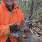 Brittany Loman: My 7 pointer came out into the field as I was getting ready to climb down for the day. After days of not seeing anything, except for one angry squirrel who was not happy about me being in his woods, I finally saw this guy. He isn't the biggest around that is for sure, but for someone who hasn't shot many deer, I am happy with him!