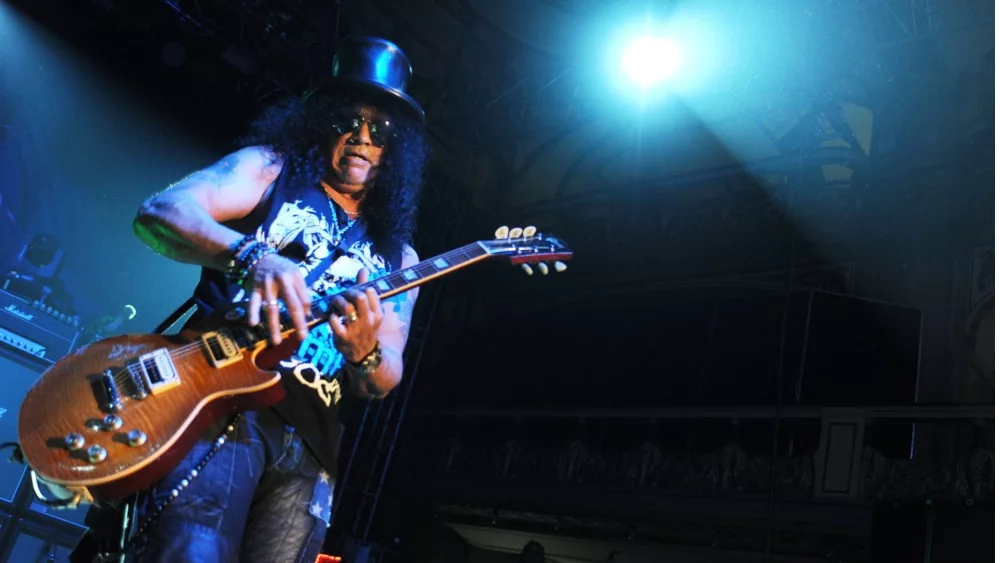 Guitarist Saul Hudson alias Slash during performance in Prague^ Czech republic^ February 11^ 2013