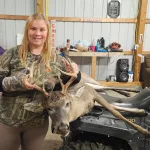 Chrystal Lake: I was watching a buck in the field and this one stuck his head out by a pine tree 20ft from me scared me at first when I went to grab my crossbow I hit my cast on the crossbow and he heard me. He was staring right at me so I hurried up and got my crossbow on him and pulled the trigger. Got him with a double lung shot and he dropped after 50yrds.