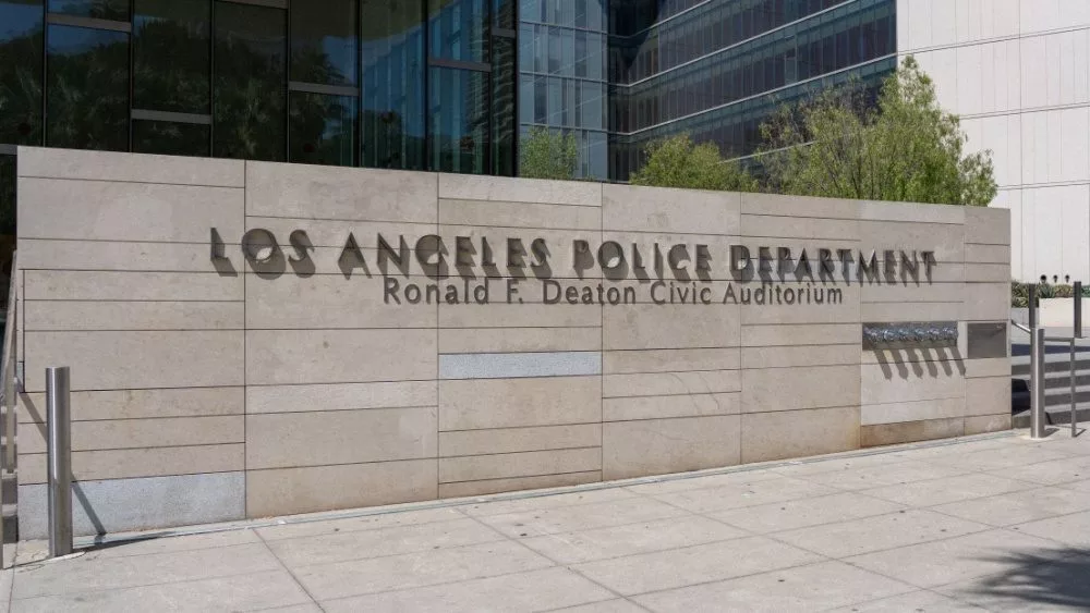 Los Angeles Police Department (LAPD) Headquarters at Ronald F. Deaton Civic Auditorium in Los Angeles^ CA^ USA. Los Angeles^ CA^ USA - July 11^ 2022
