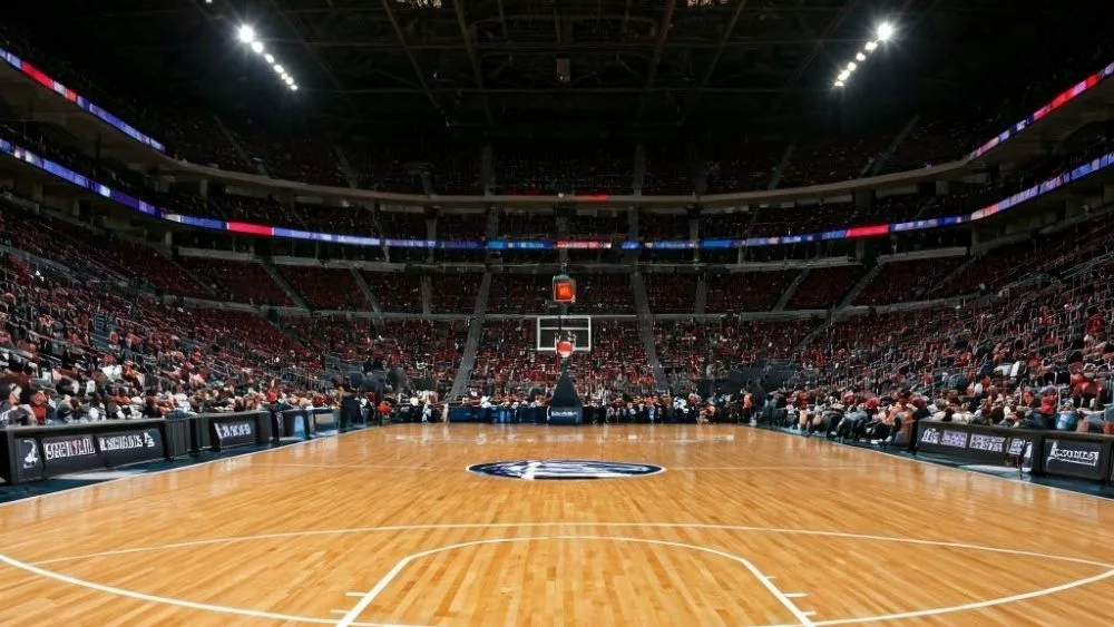 empty nba basketball court hd dynamic image