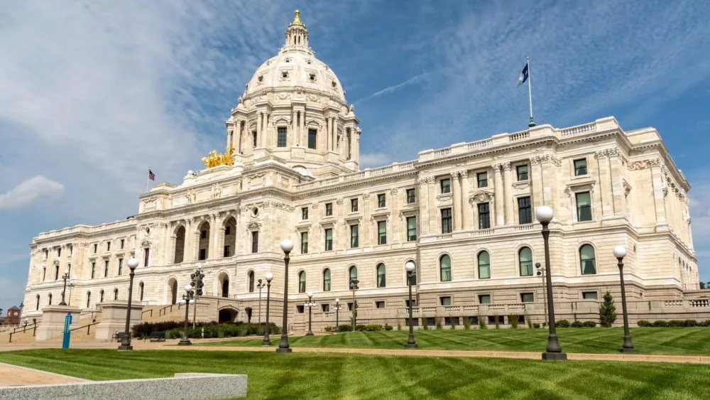 Exterior of the Minnesota State Capitol Building^ built between 1896 and 1905^ in St. Paul^ Minnesota^ USA.