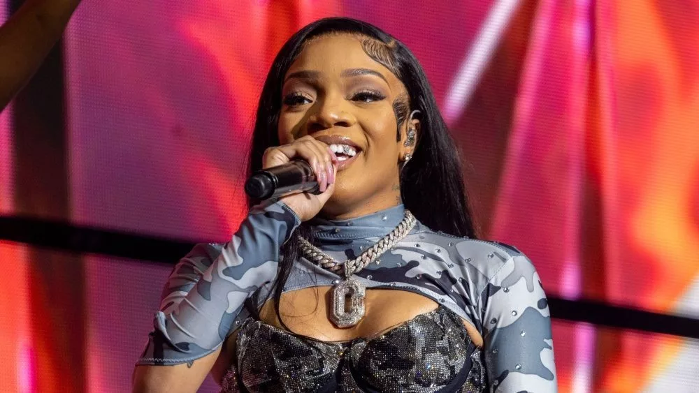 Glorilla Performs on the Lil Baby It's Only Us Tour at The Vystar Veterans Memorial Arena in Jacksonville Florida USA September 16^ 2023