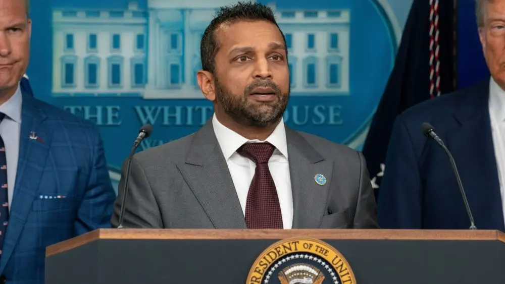 FBI Director Kash Patel Speaks during President Donald Trump press briefing. Washington DC^ United States^ August 11 2025