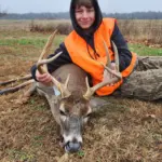 Justin Pierce: This is 13yr old Rylan Pierce. This is his first big buck. As a cool wet foggy morning wasn't producing much movement Rylan caught this buck cruising by about 50yds away as he was closing up the windows on the blind for the day and about to leave. I (Dad) hand him the gun as he is battling the buck fever shakes and as i'm trying not to laugh i get the deer to stop and he drops him in his tracks!!!