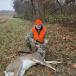 Eric Wintermann: I have been hurting for several years I have gotten doe's but never a buck. On Sunday morning my son wanted to come along with me. We went out to the stand wasn't seeing anything for about two hours. Then we seen a buck on the left side of the stand walking away from us. I stood up got gun and got ready to shoot. The buck then turned to his left giving me a perfect shot. I shot and got him a eight point buck. My first buck kill.