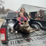 Jennifer Farthing: Been having this 10 point buck show up on camera for weeks. Got set up with the crossbow but shot over his back. He ran off and we didn’t see him for 2 weeks. Then he re appeared during shotgun season with only a few minutes remaining of daylight. This is the biggest buck to date and couldn’t wait to show my daughter.