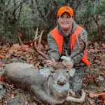 Lynne Mulch: This buck was shot on my property in Jefferson County, just 10 minutes after shooting light! When he came in I assumed it was a pesky squirrel or just a doe and then I seen him look around the tree and knew this was the one!