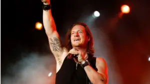 Tyler Hubbard of Florida Georgia Line performs at the 2nd Annual Academy of Country Music (ACM) Party For A Cause Festival - "Outnumber Hunger Live!" at The LINQ in Las Vegas^ Nevada. LAS VEGAS-APR 4