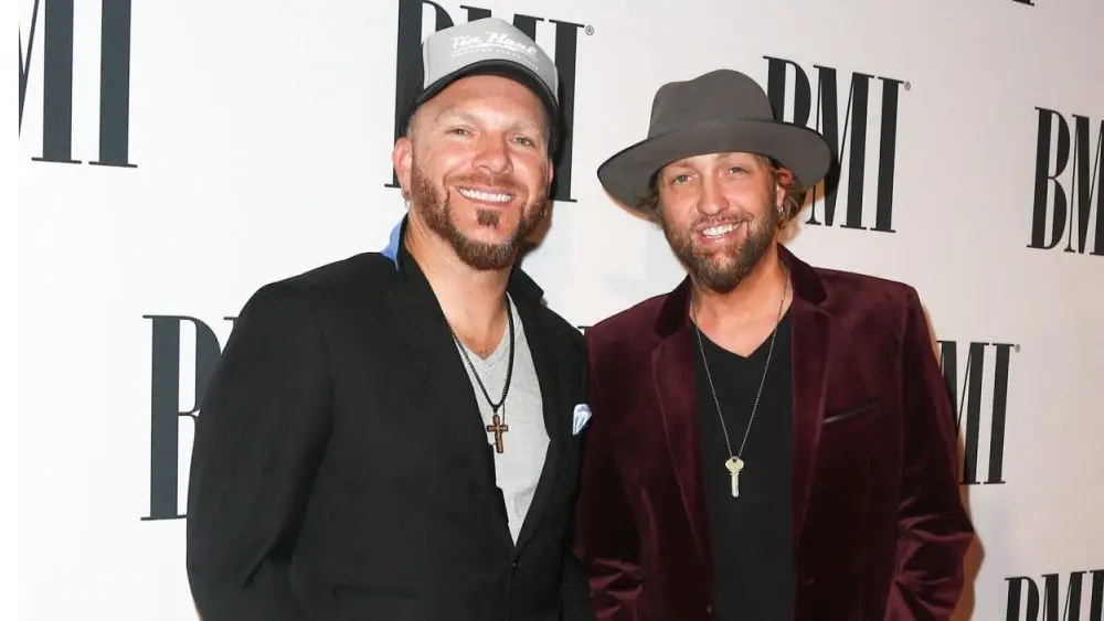 Chris Lucas (L) and Preston Brust of Locash attend the 63rd annual BMI Country awards at BMI on November 3^ 2015 in Nashville^ Tennessee.