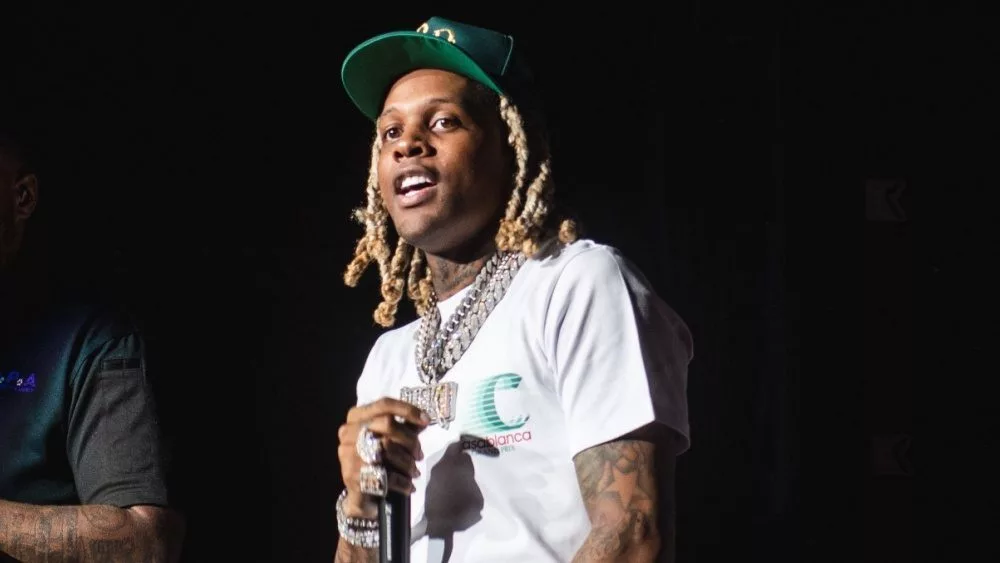 Lil Durk on the Voice Of The Hero tour at DTE Music Theater Clarkston^ Michigan - October 1 2021