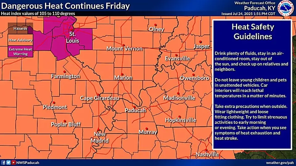 Heat Advisory Issued for Entire Region Friday | WMCL