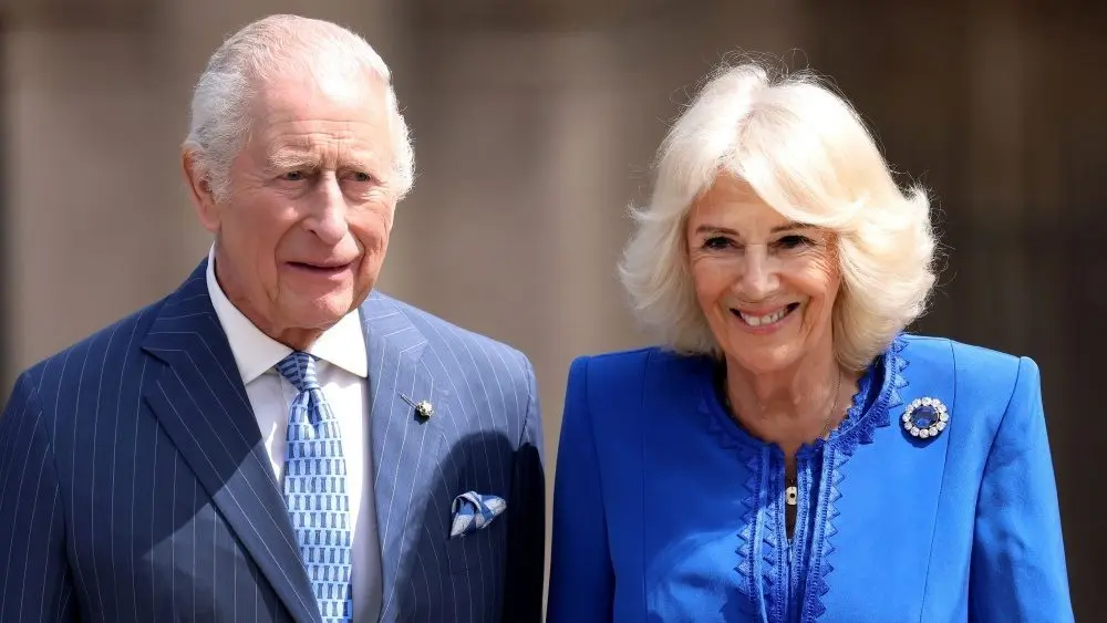 King Charles III and Queen Camilla visit the Colosseum on day two of their state visit to Italy. Rome^ Italy - April 08^ 2025: