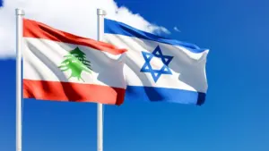 Wavy Israel and Lebanon Flag
