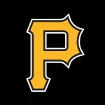 Pittsburgh Pirates logo^ Major League Baseball^ National League Central Division^ with black background