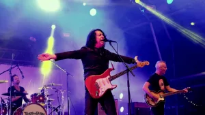 Roland Orzabal and Curt Smith with British New Wave band Tears for Fears performing at Camp Bestival^ Lulworth^ Dorset^ July 31st 2016 in Dorset^ UK