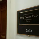 US HOUSE REPRESENTATIVE HENRY CUELLAR PHD TEXAS - office entrance sign WASHINGTON^ DC - APRIL 26^ 2019