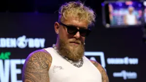 Jake Paul at Jake Paul vs. Julio Cesar Chavez Jr. Press Conference held at the Avalon in Hollywood^ USA on May 14^ 2025.