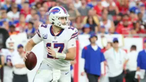 Bills' QB Josh Allen during an NFL game at Raymond James Stadium. Dec 12^ 2021; Tampa^ FL USA