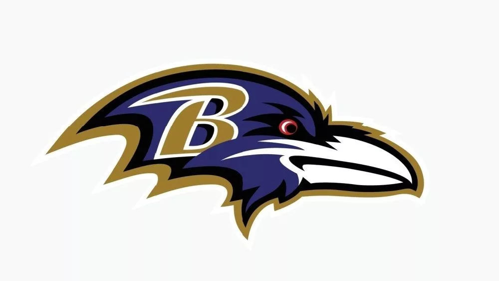 Baltimore Ravens editorial vector logo is printed on white paper.