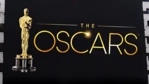The words "Oscars"on a black LED billboard advertising. are awards for artistic and technical merit for the American film industry. Oscars ceremony held at the Dolby Theatre