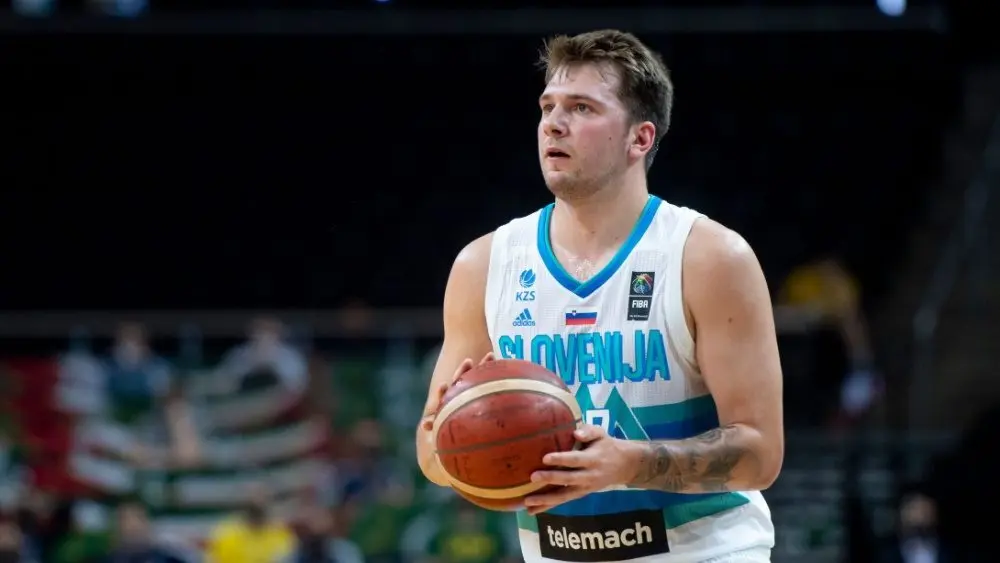 Luka Dončić in action at FIBA Olympic qualifying tournament 2020. KAUNAS^ LITHUANIA - July 1^ 2021.