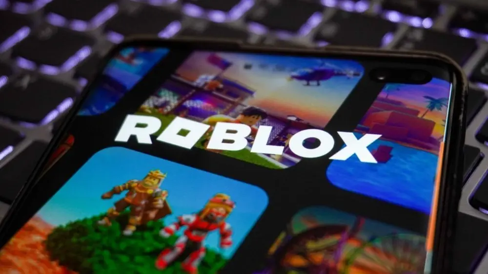 Roblox game application displayed on mobile device