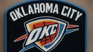 OKLAHOMA CITY THUNDER CHENILLE ALL IN RHINESTONES AS PATCH