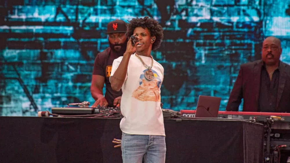 A Boogie wit da Hoodie performs during "We Love NYC: The Homecoming Concert" at the Great Lawn in Central Park on August 21^ 2021 in New York City.