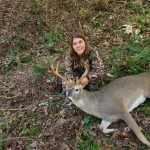 Jordan Giovanetti: First sit of the year on October 21 at Cedar lake in the evening. A few minutes before dark he came walking and I stood with my crossbow and shot him at about 20 yards, the arrow stuck in him and he crashed through the brush and last heard him about 100 yards away. Since there was no blood my Dad and I waited until the next morning and found him where we last heard him. A liver shot. I've taken a doe with a shotgun and one with my crossbow last year, but this was my first buck! 8 points.