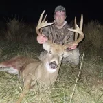 Brandon Presley: Was shot on private land only had 15days on this irap property to get it done, seen him once never would come off the hill so I decided to get done and spot and stalk to him, got within 80yrds which is to far to shoot, let out some buck grunts and he came into 20yrds and the rest was history, my biggest buck to date, and only having 15days on the property was tough one!