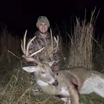 Kiela Vuichard: This is our son, Levi Vuichard's first buck this year. He was running late to get to his stand so was rushing to get there, we thought he would scare this buck out going in, but not even an hour after leaving the house, he called his dad saying he got him. His dad and I drove to the woods and helped him track him. Then his brother and his girlfriend met us there to help load this brute and get him back to the truck. This is Levis biggest buck to date. Congratulations Levi. We're so proud of you!