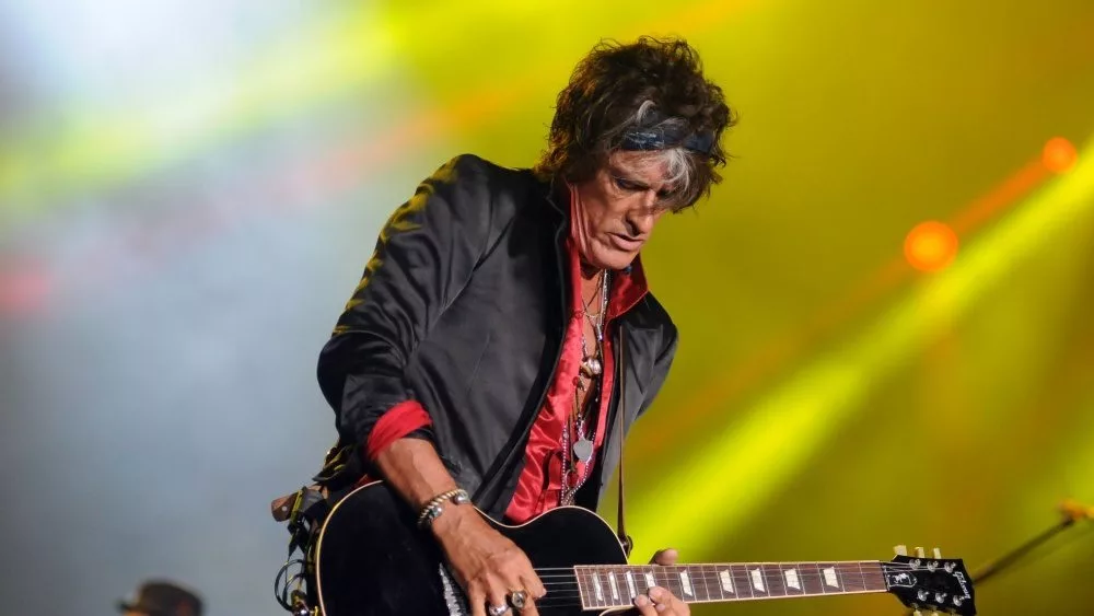 Guitarists Joe Perry during their concert of the band Hollywood Vampires at Rock in Rio 2015 in Rio de Janeiro^ Brazil. Rio de Janeiro^ September 24^ 2015