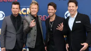 Barry Knox^ Josh McSwain^ Matt Thomas^ Scott Thomas^ Parmalee at the Academy of Country Music Awards 2018 at MGM Grand Garden Arena on April 15^ 2018 in Las Vegas^ NV