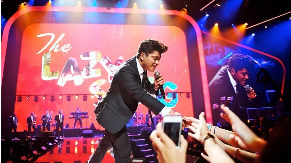 Bruno Mars performs at the inaugural iHeartRadio Music Festival at the MGM Grand Garden Arena. Las Vegas^ NV^ USA: September 23^ 2011