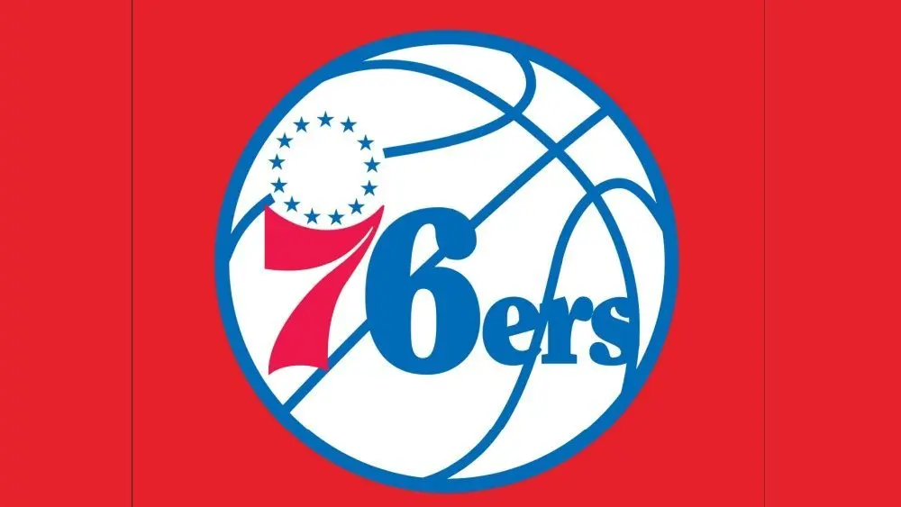 Philadelphia 76ers Logo with red background